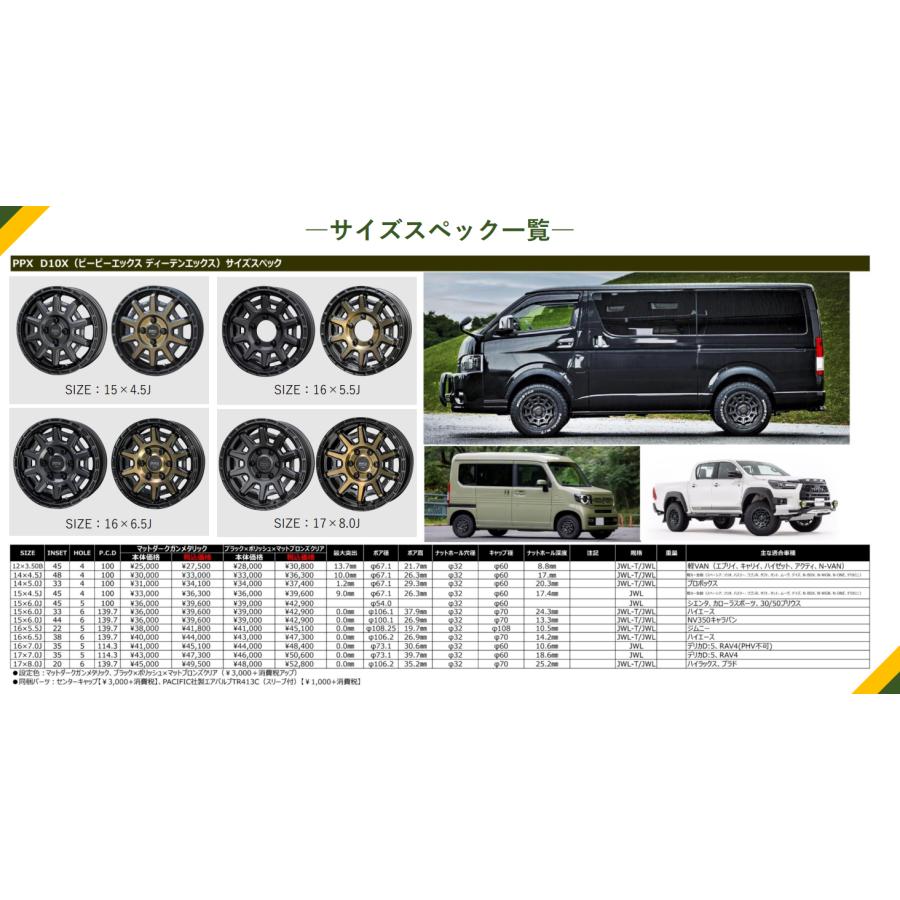 共豊 KYOHO PPX D10X 軽トラック 軽バン 3.5J-12 +45 4H100