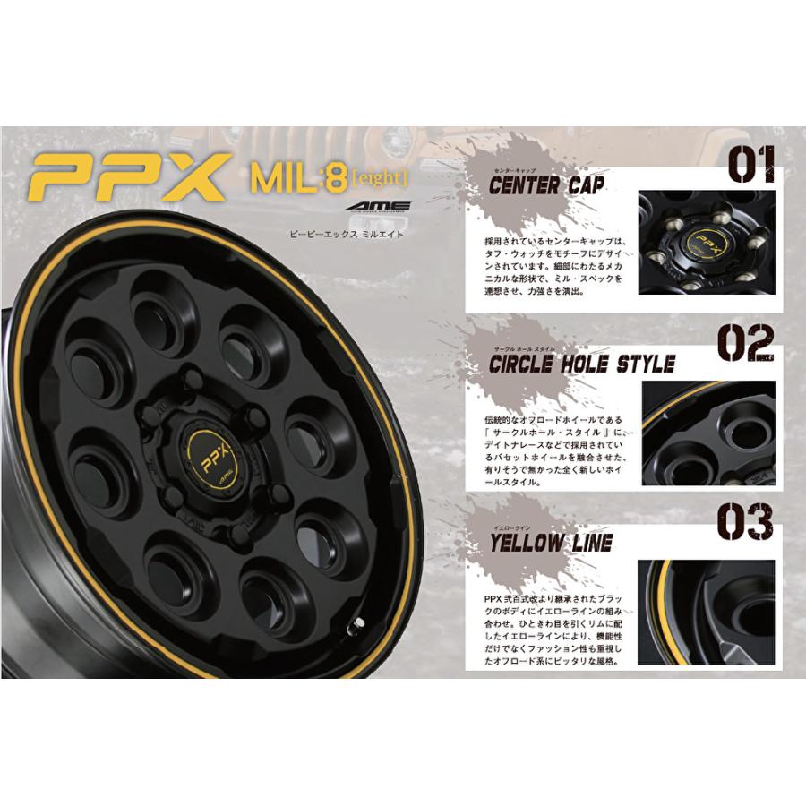 共豊 KYOHO PPX MIL8 軽自動車 4.5J-14 +45 4H100 セミグロス