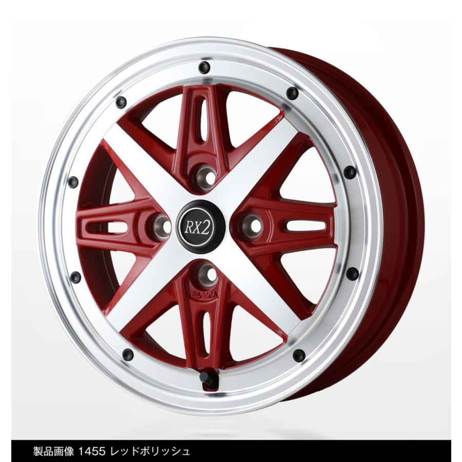 DOALL Fenice RX2 ドゥオール フェニーチェ アールエックス ツー 軽トラック 軽バン 4.0J-12 +43 4H100 レッドポリッシュ ４本セット 送料無料｜bigrun-ichige-store2｜03