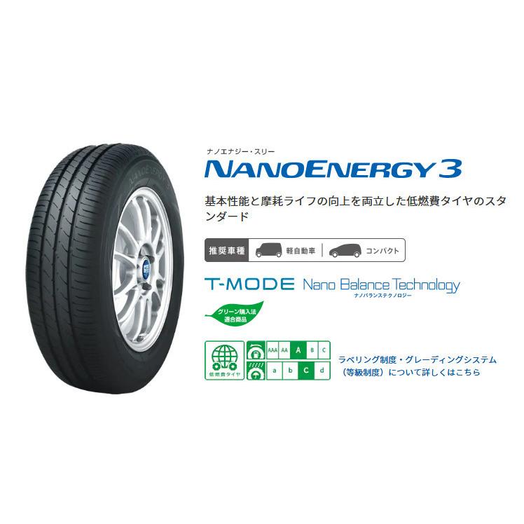 2023年製 日本製 トーヨータイヤ NANOENERGY 3 ナノエナジー スリー 軽自動車 155/65R14 75S １本価格  ２本以上ご注文にて送料無料