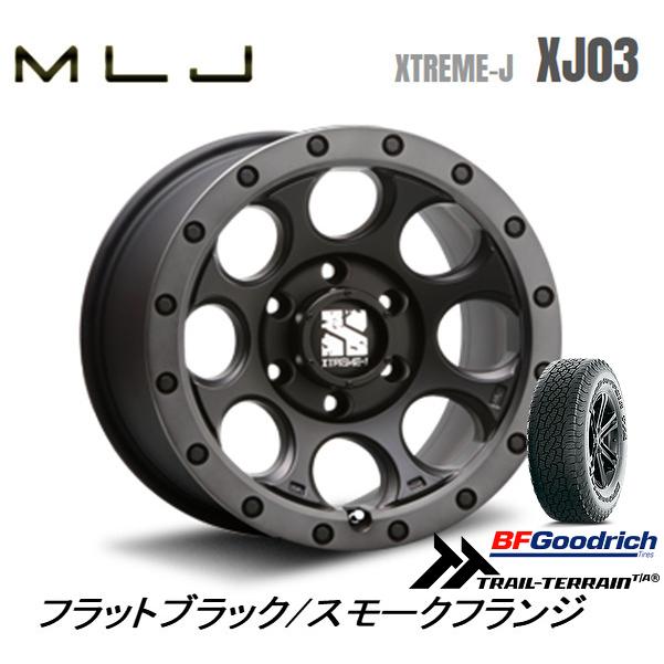 MLJ XTREME-J エクストリーム J XJ03 8.0J-18 +20 6H139.7 フラットブラック/スモークフランジ & BFGoodrich Trail-Terrain T/A 265/60R18