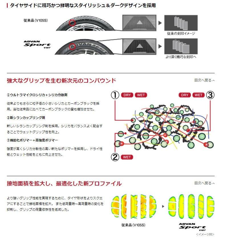 ヨコハマ ADVAN Sport V107B アドバン スポーツ ブイイチマルナナ ビー 275/30ZR21 98Y XL ハイパフォーマンスタイヤ １本価格 ２本以上ご注文にて送料無料｜bigrun-ichige-store2｜05