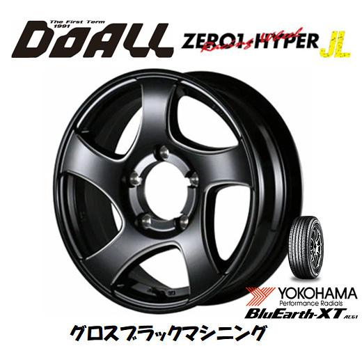 DOALL CST ZERO 1 HYPER JL ジェイエル ジムニー 5.5J-16 +22 5H139.7 グロスブラックマシニング & ヨコハマ ブルーアース XT AE61 215/70R16