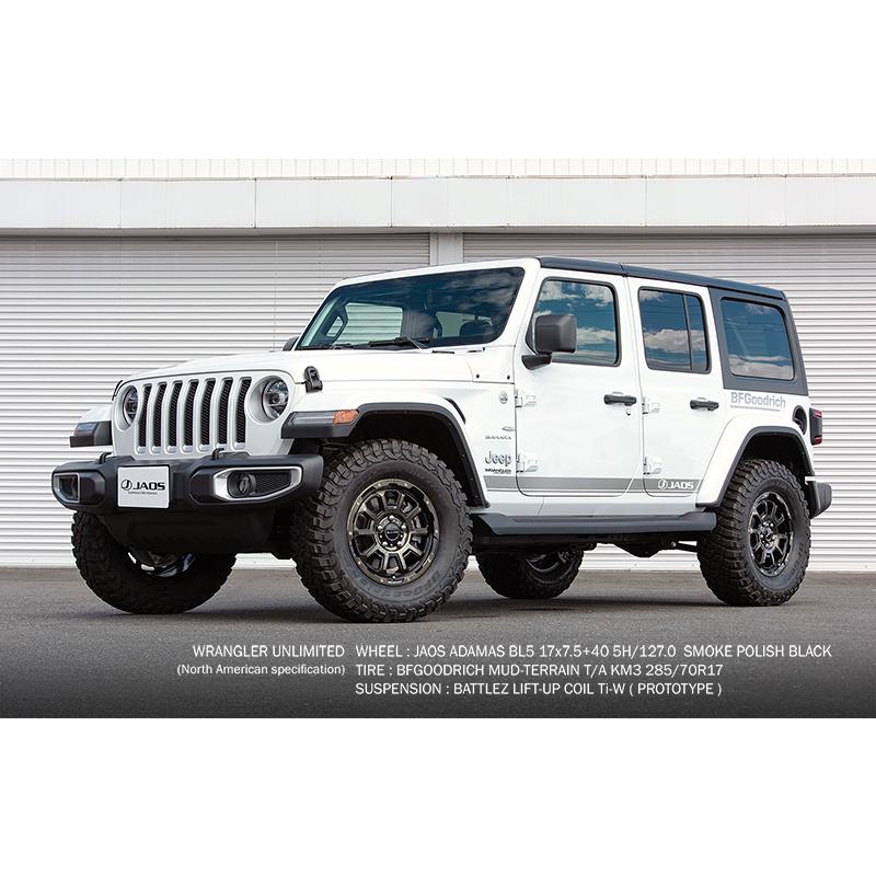 JAOS ジャオス ADAMAS BL5 JL/JK ラングラー 7.5J-17 +44 5H127 スモークポリッシュブラック 日本製 & BFGoodrich Mud-Terrain T/A KM3 37×13.5R17｜bigrun-ichige-store｜02