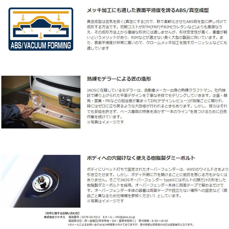 JAOS（ジャオス） フェンダーガーニッシュ type-X 未塗装品 2019.04