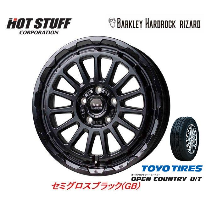 HOT STUFF バークレイ HARDROCK RIZARD ハードロック リザード 7.0J-16 +38 5H114.3 セミグロスブラック & トーヨー オープンカントリー U/T 215/70R16｜bigrun-ichige-store