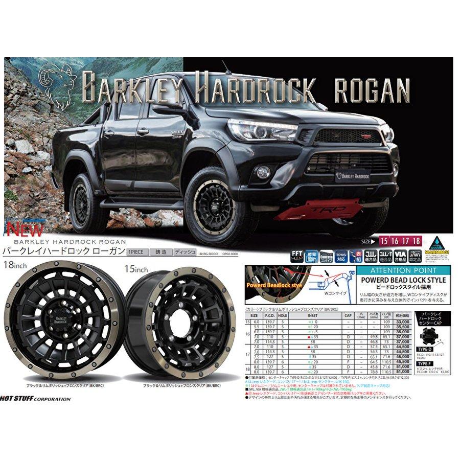 HOT STUFF BARKLEY ローガン JL/JK ラングラー 7.5J-17 +35 5H127 ブラック/リムポリッシュ+ブロンズクリア & BFGoodrich All-Terrain T/A KO2 275/70R17｜bigrun-ichige-store｜02