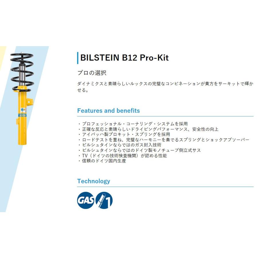 BILSTEIN B12 PRO-KIT ビルシュタイン 純正形状ローダウンサスペンションキット / BTSキット フォルクスワーゲン Polo ポロ 6N2 品番 BTS46-190796｜bigrun-ichige-store｜02