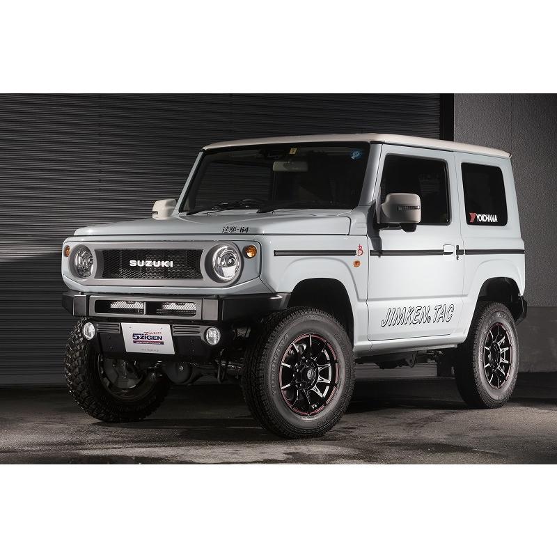 5ZIGEN BLACK MAN ブラックマン GI ジムニー シエラ 5.5J-16 +20/±0 5H139.7 グロスブラックレッドライン & BFGoodrich All-Terrain T/A KO2 225/75R16｜bigrun-ichige-store｜02