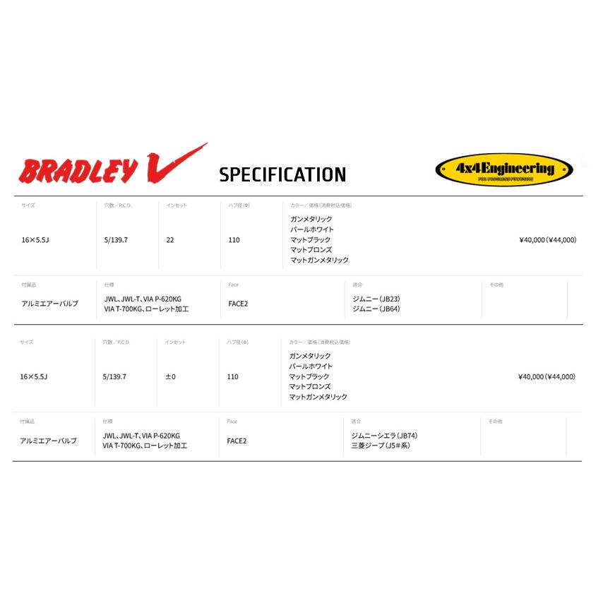 4×4エンジニアリング 4X4エンジニアリング BRADLEY V 4×4エンジニアリング 4X4エンジニアリング BRADLEY V