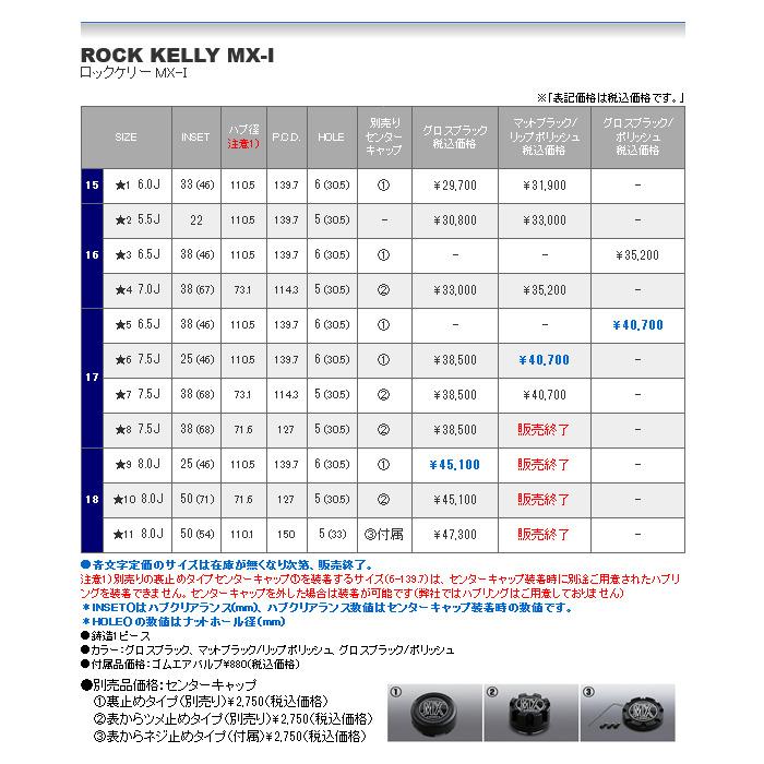 BRDX ROCK KELLY バドックス ロックケリー MX-1 ハイエース センターキャプ付 6.5J-16 +38 6H139.7 グロスブラック/ポリッシュ ２本以上ご注文にて送料無料｜bigrun-ichige-store｜03