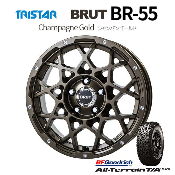 TRISTAR BRUT トライスター ブルート BR-55 デリカD5 6.5J-16 +35 5H114.3 選べるホイールカラー & BFGoodrich All-Terrain T/A KO2 215/65R16｜bigrun-ichige-store｜02