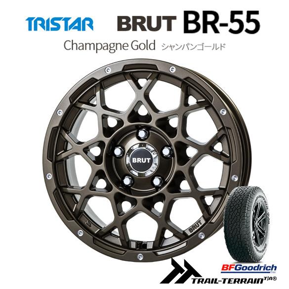 TRISTAR BRUT トライスター ブルート BR-55 デリカD5 6.5J-16 +35 5H114.3 選べるホイールカラー & BFGoodrich Trail-Terrain T/A 225/75R16｜bigrun-ichige-store｜02