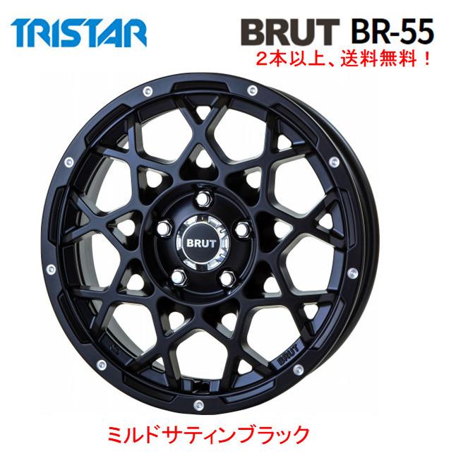 トライスター BRUT BR-55 ブルート br55 レネゲード 6.5J-16 +35 5H110 ミルドサティンブラック １本価格 ２本以上ご注文にて送料無料