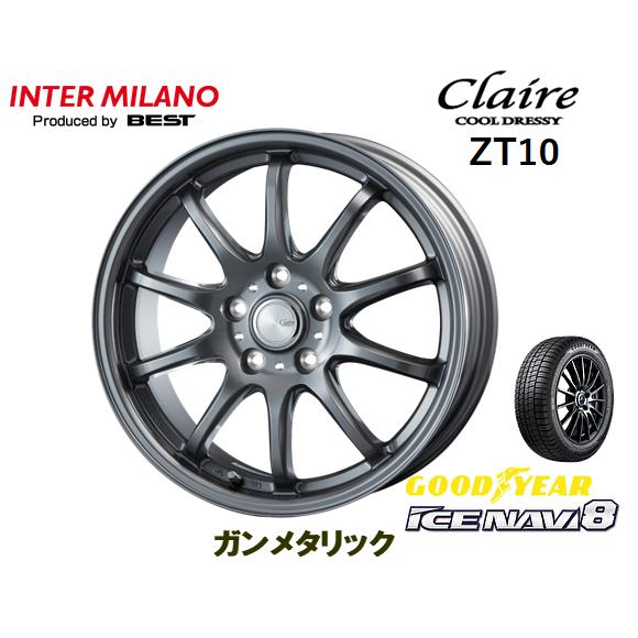 GB5 8 フリード グッドイヤー アイスナビ 8 エイト 185/65R15 88Q BEST CLAIRE クレール ZT10 6.0J 15 +53 5H114.3 ガンメタリック : claire zt10 gm 5h114 gy18565r15 navi8 : ビッグラン市毛