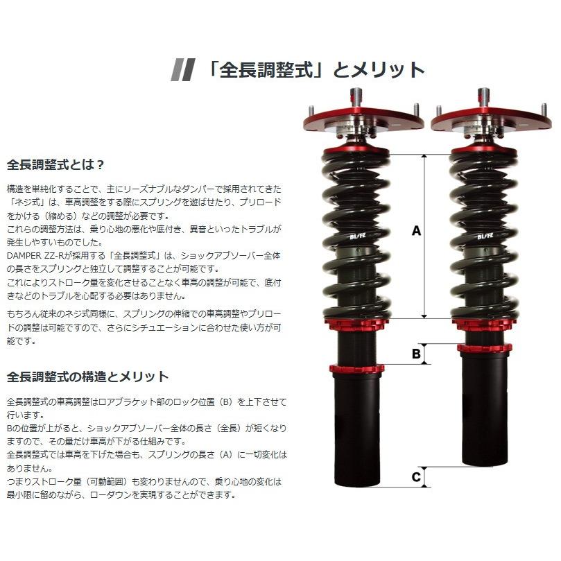 BLITZ DAMPER ZZ-R ブリッツ ダンパー ダブルゼットアール 車高調 ...