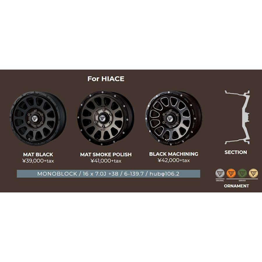 DELTA FORCE デルタフォース OVAL 200系 ハイエース 7.0J-16 +38 6H139.7 マットスモークポリッシュ & トーヨー オープンカントリー R/T 215/65R16C｜bigrun-ichige-store｜10