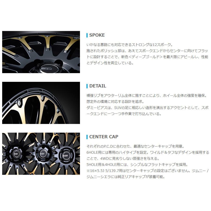 SSR DEVIDE FT ジムニー 5.5J-16 +22/±0 5H139.7 ディープゴールド & ヨコハマ GEOLANDAR A/T G015 175/80R16の画像