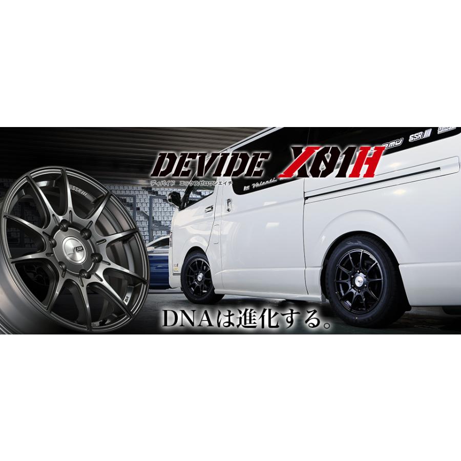 SSR DEVIDE MK-6 200系 ハイエース 8.0J-18 +38 6H139.7 ダークガンメタルポリッシュ & ヨコハマ PARADA PA03 225/50R18C ホワイトレター | SSR | 01