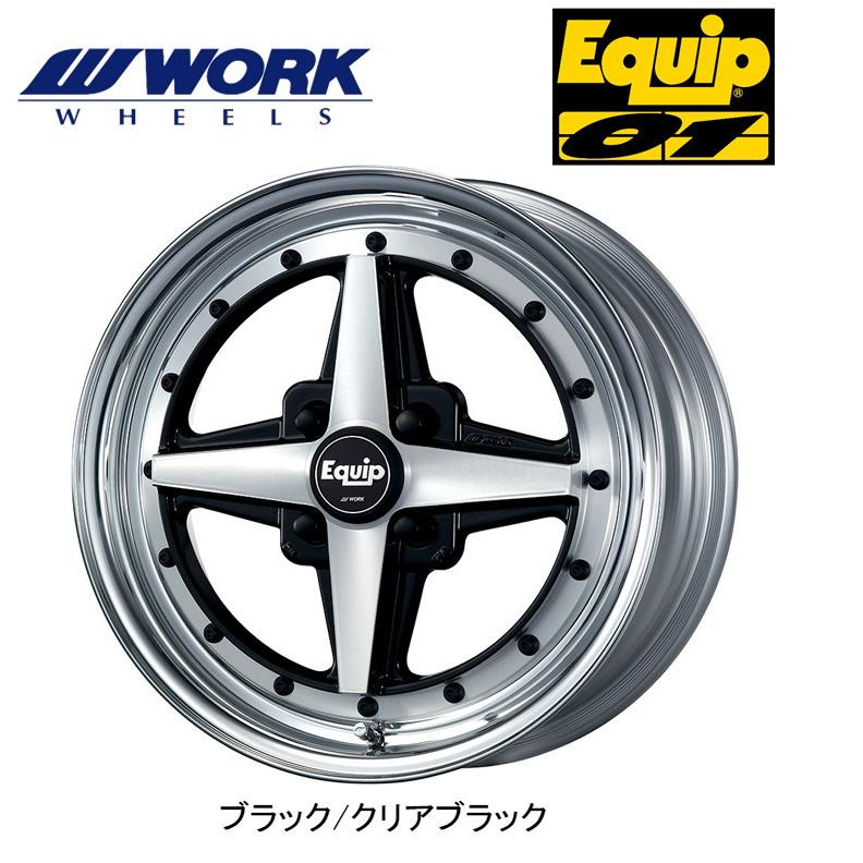 WORK Equip 01 ワーク エクイップ ゼロワン 軽自動車 5.0J-14 +42 4H100 ブラックカットクリア Kcar専用ディスク ４本セット 送料無料｜bigrun-ichige-store