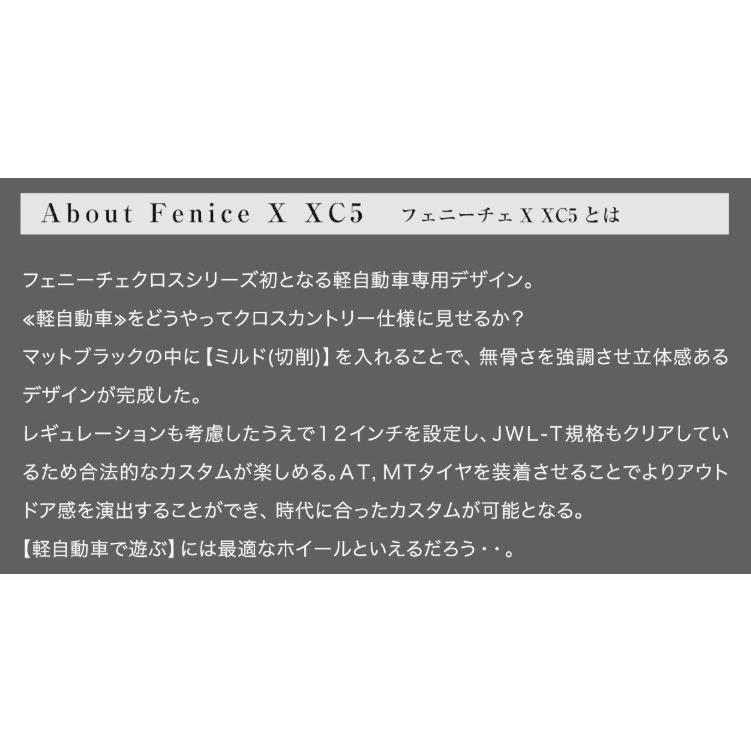 DOALL Fenice X XC5 フェニーチェ クロス xc5 軽自動車 5.0J-14 +45 4H100 マットブラック ミルド & ダンロップ エナセーブ RV505 165/65R14｜bigrun-ichige-store｜07