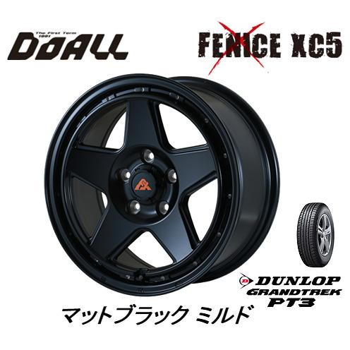 DOALL Fenice X XC5 ドゥオール フェニーチェ クロス xc5 7.0J-16 +38 5H114.3 マットブラック ミルド & ダンロップ グラントレック PT3 215/70R16｜bigrun-ichige-store