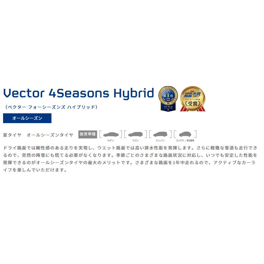 グッドイヤー Vector 4Seasons Hybrid 165/65R14 79H オールシーズン & DOALL Fenice X フェニーチェ クロス XC8 5.0J-14 +45 4H100 マットブラックミルド｜bigrun-ichige-store｜04