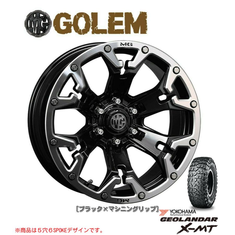 CRIMSON - クリムソン MG GOLEM JLラングラー 7.0J-17 +38 5H127 黒いことxマシニングリップ \u0026 ヨコハマ GEOLANDAR X-M/T G005 37×13.5R17 自動車-車、バイク、自転車