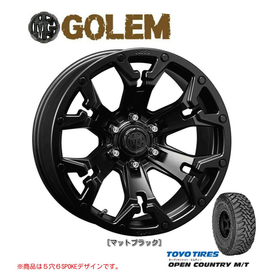 CRIMSON - クリムソン MG GOLEM JLラングラー 7.0J-17 +38 5H127 引っ敷き黒いこと \u0026 トゥーヨー OPEN COUNTRY M/T 35×12.5R17 夏タイヤ、ホイールセット-自動車-タイヤ、ホイール