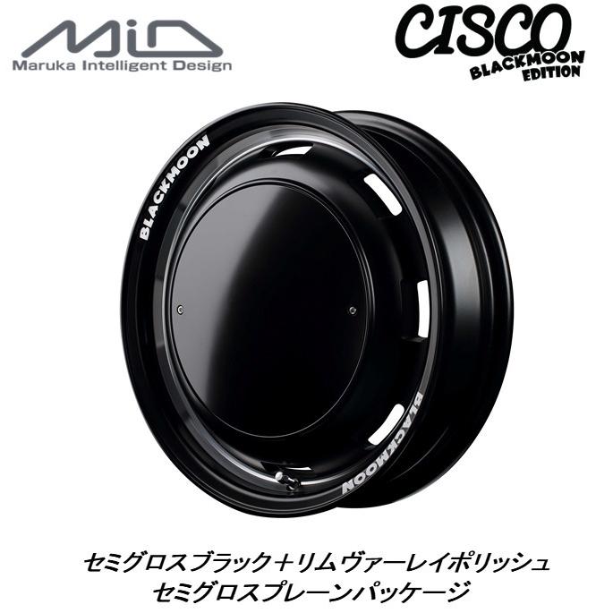 マルカサービス ガルシア シスコ BLACK MOON EDITION 軽自動車 4.5J-14 +45 4H100 セミグロスブラック パッケージ ４本セット 送料無料