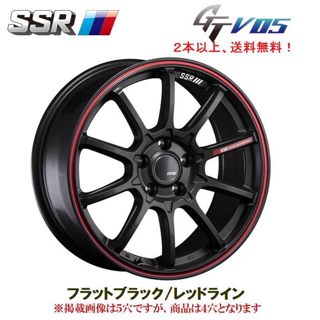 SSR SSR GTV05 7.0J-17 +42 4H100 フラットブラック/レッドライン 1本