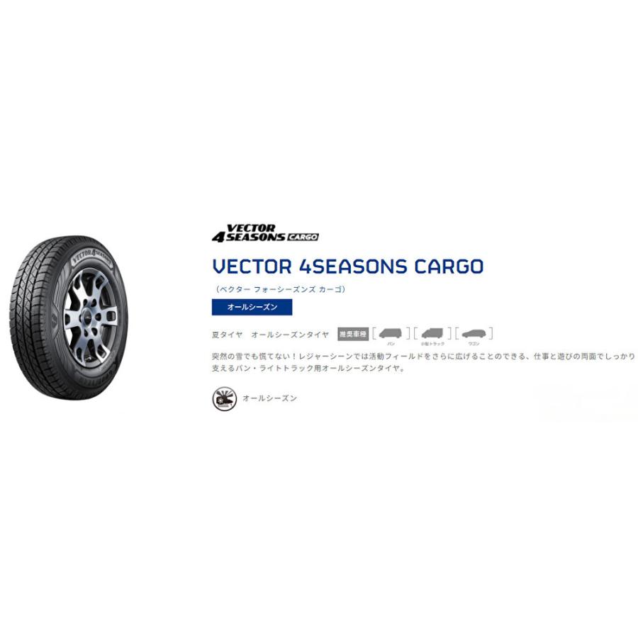 グッドイヤー VECTOR 4SEASONS CARGO ベクター フォーシーズンズ カーゴ 165/80R13 90/88N オールシーズンVANタイヤ １本価格 ２本以上ご注文にて送料無料の画像
