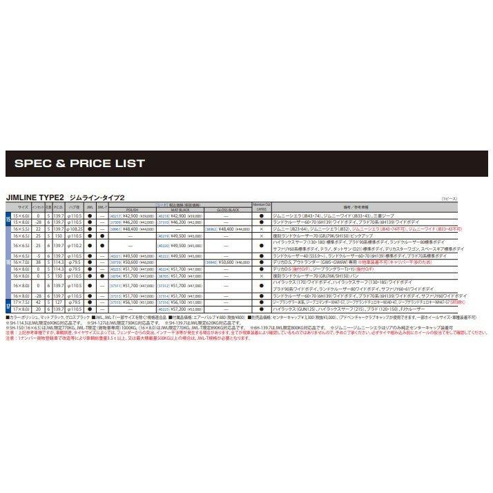 WEDS JIMLINE TYPE2 ウェッズ ジムライン タイプ ツー ランクル76 8.0J-16 ±0 5H150 マットブラック & BFGoodrich All-Terrain T/A KO2 275/70R16｜bigrun-ichige-store｜02