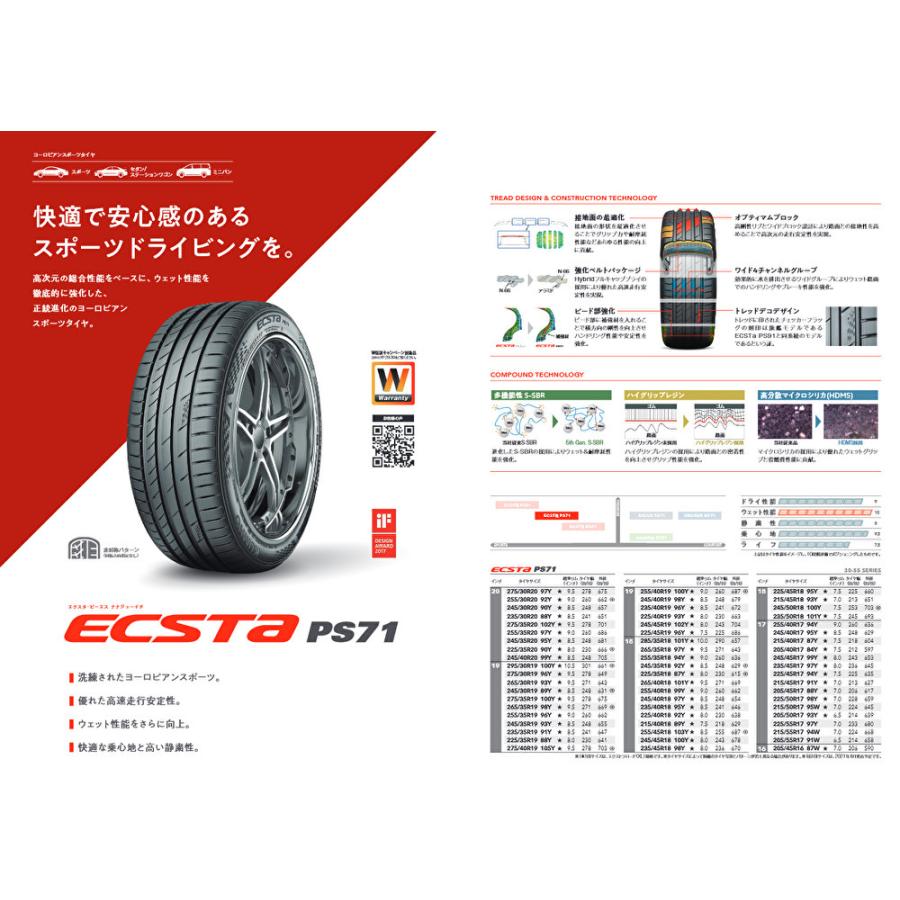 エクスタ KUMHO ECSTA PS71 クムホ ピーエス ナナジューイチ 265/35R19