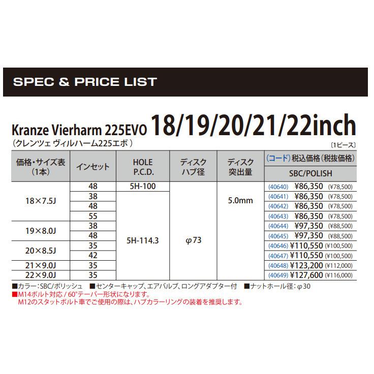 ちくわぶ ① weds Kranze Vierharm225EVO Kranze Vierharm 225EVO – weds CO., LTD.