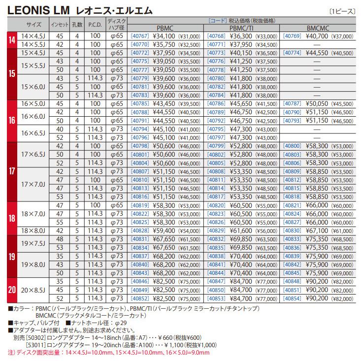 WEDS LEONIS LM ウェッズ レオニス エルエム 6.5J + 5H.3