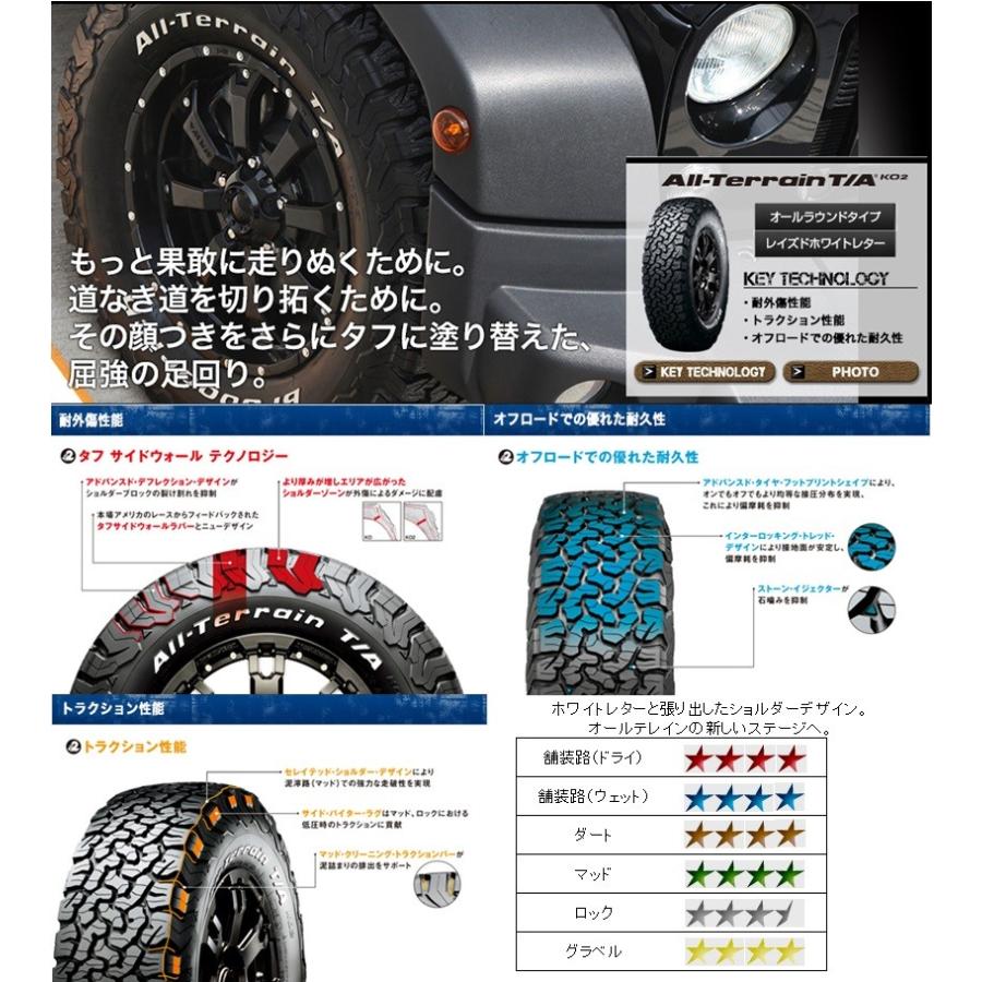 RAYS TEAM DAYTONA デイトナ M9 ジムニー シエラ 5.5J-16 ±0 5H139.7 ブラック/ディスククリアスモーク & BFGoodrich All-Terrain T/A KO2 215/70R16｜bigrun-ichige-store｜02