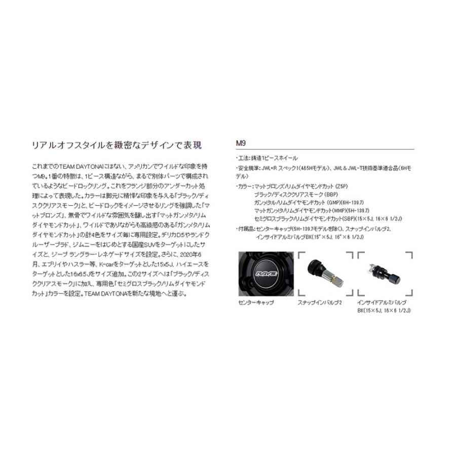 RAYS レイズ TEAM DAYTONA M9 ジムニーシエラ 5.5J-16 ±0 5H139.7 ブラック/ディスククリアスモーク & ヨコハマ ジオランダー A/T G015 215/70R16の画像