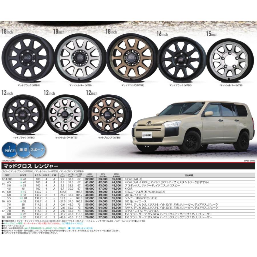 ホットスタッフ MAD CROSS RANGER マッドクロス レンジャー 150系 プラド 8.0J-18 +20 6H139.7 マットブラック & グッドイヤー E-Grip SUV HP01 265/60R18｜bigrun-ichige-store｜04