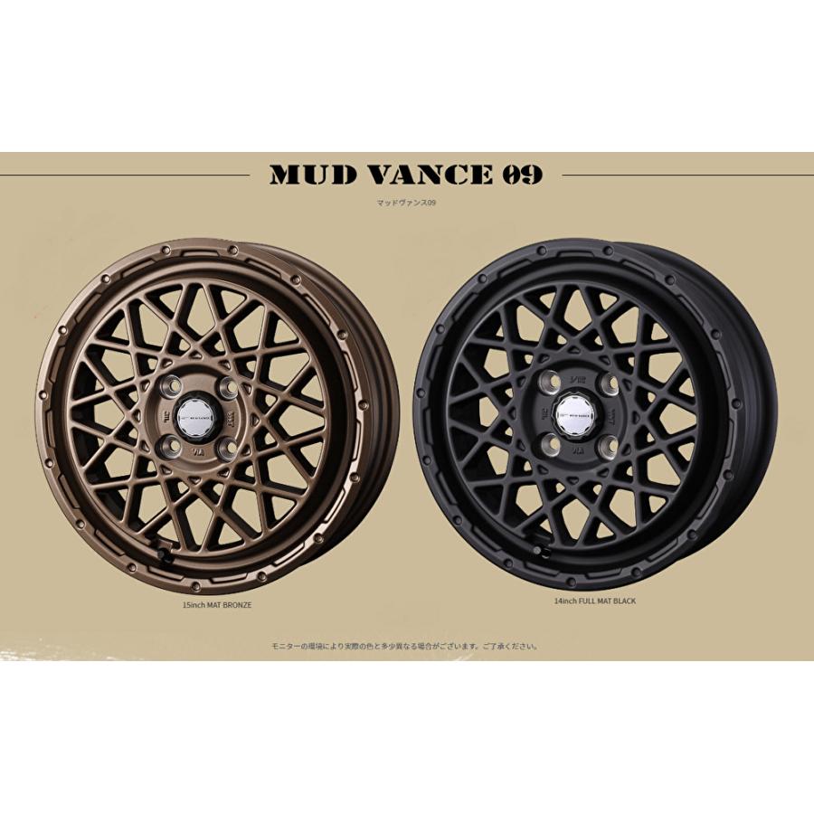 WEDS MUDVANCE 09 ウェッズ マッドヴァンス ゼロナイン 軽トラック 4.0J-12 +40 4H100 フルマットブラック & グッドイヤー G42 FLEXSTEEL 145R12 6PR｜bigrun-ichige-store｜03