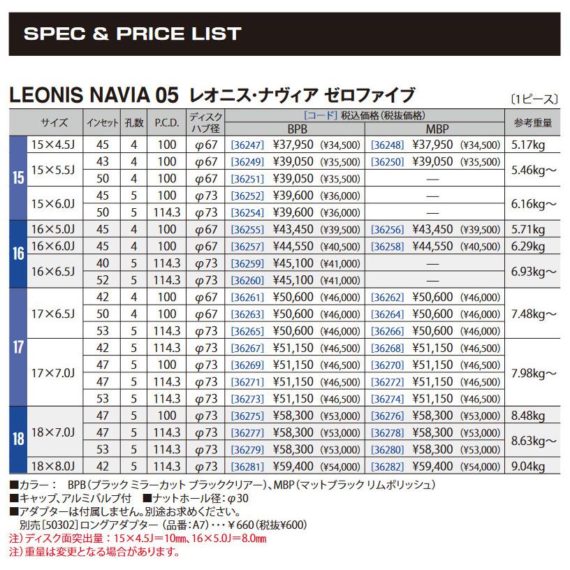 WEDS LEONIS NAVIA05 ウェッズ レオニス ナヴィア 05 7.0J-18 +47/+53 5H100/114.3 選べるホイールカラー & ブリヂストン プレイズ PX-RVII 215/45R18｜bigrun-ichige-store｜05