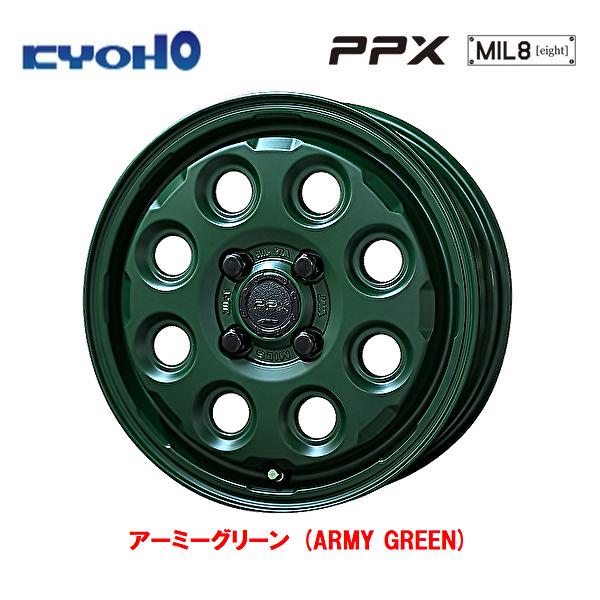 「中古美品！プロファイルデザイン58ミリホイール前後セット 」 共豊 KYOHO PPX MIL8 Limited Edition 軽トラック 3.5J-12 +45 4H100