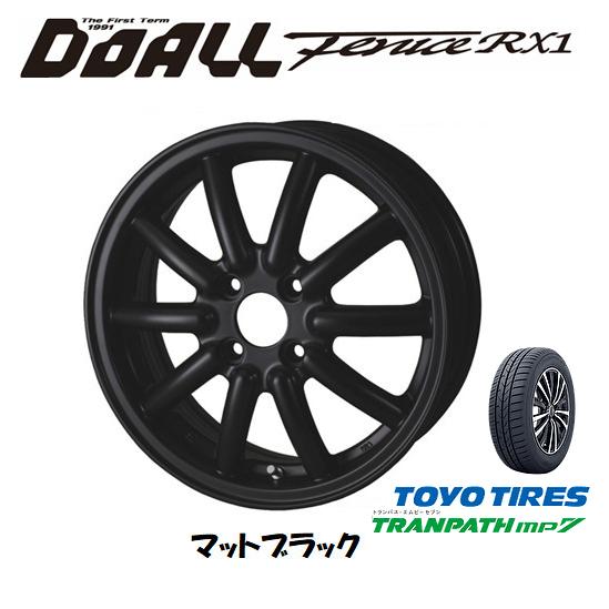 DOALL Fenice RX1 ドゥオール フェニーチェ rx1 軽自動車 5.0J-15 +45 4H100 マットブラック & トーヨー トランパス mp7 165/65R15