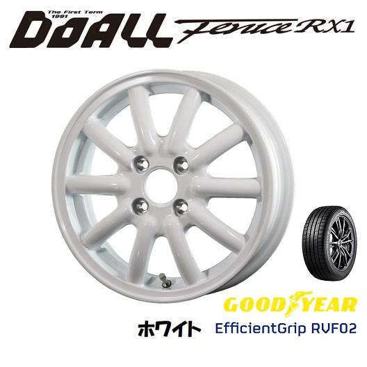 ドゥオール - DOALL Fenice RX1 軽自動車 4.5J-14 +45 4H100 白いこと \u0026 グッドイヤー E-Grip RVF02 165/65R14 車、バイク、自転車-自動車