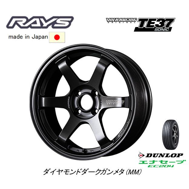 TE37 15インチ6.5J PCD100 4穴　4本タイヤセット RAYS レイズ VOLK RACING TE37 SONIC 6.0J-16 +42 4H100 ダイヤモンド