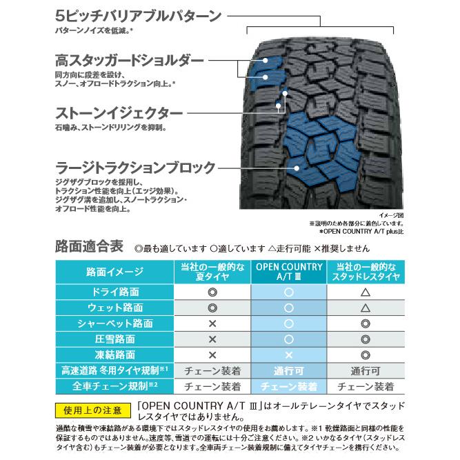 トーヨータイヤ オープンカントリー A/T III ハイエース キャラバン 195/80R15 107/105N LT ホワイトレター １本価格  ２本以上ご注文にて送料無料