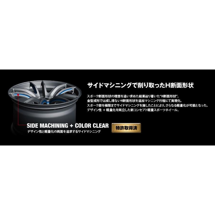 WedsSport ウェッズスポーツ RNM 8.5J +/+ 5H.3 ブラックブルーマシニング BBM 日本製  お得な４本SET 送料無料