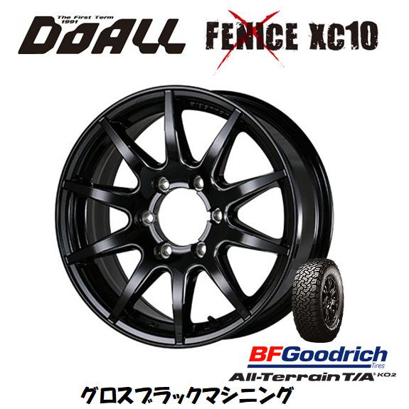 DOALL Fenice X XC10 フェニーチェ クロス xc10 8.0J-17 +20 6H139.7 グロスブラックマシニング & BFGoodrich All-Terrain T/A KO2 315/70R17｜bigrun-ichige-store