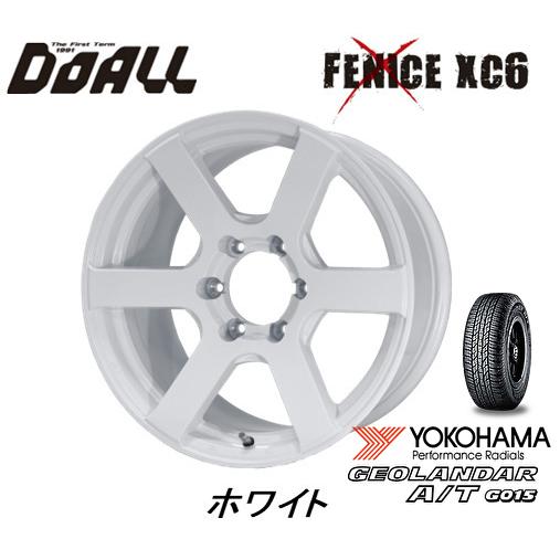 DOALL フェニーチェ X クロス XC6 200系 ハイエース 25mmO/F付車用 9.0J-18 +25 6H139.7 ホワイト & ヨコハマ ジオランダー A/T G015 225/50R18｜bigrun-ichige-store