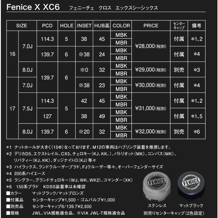 DOALL Fenice X XC6 フェニーチェ クロス エックスシ― シックス 200系 ハイエース 7.0J-17 +38 6H139.7 選べるカラー １本価格 ２本以上ご注文にて送料無料｜bigrun-ichige-store｜02